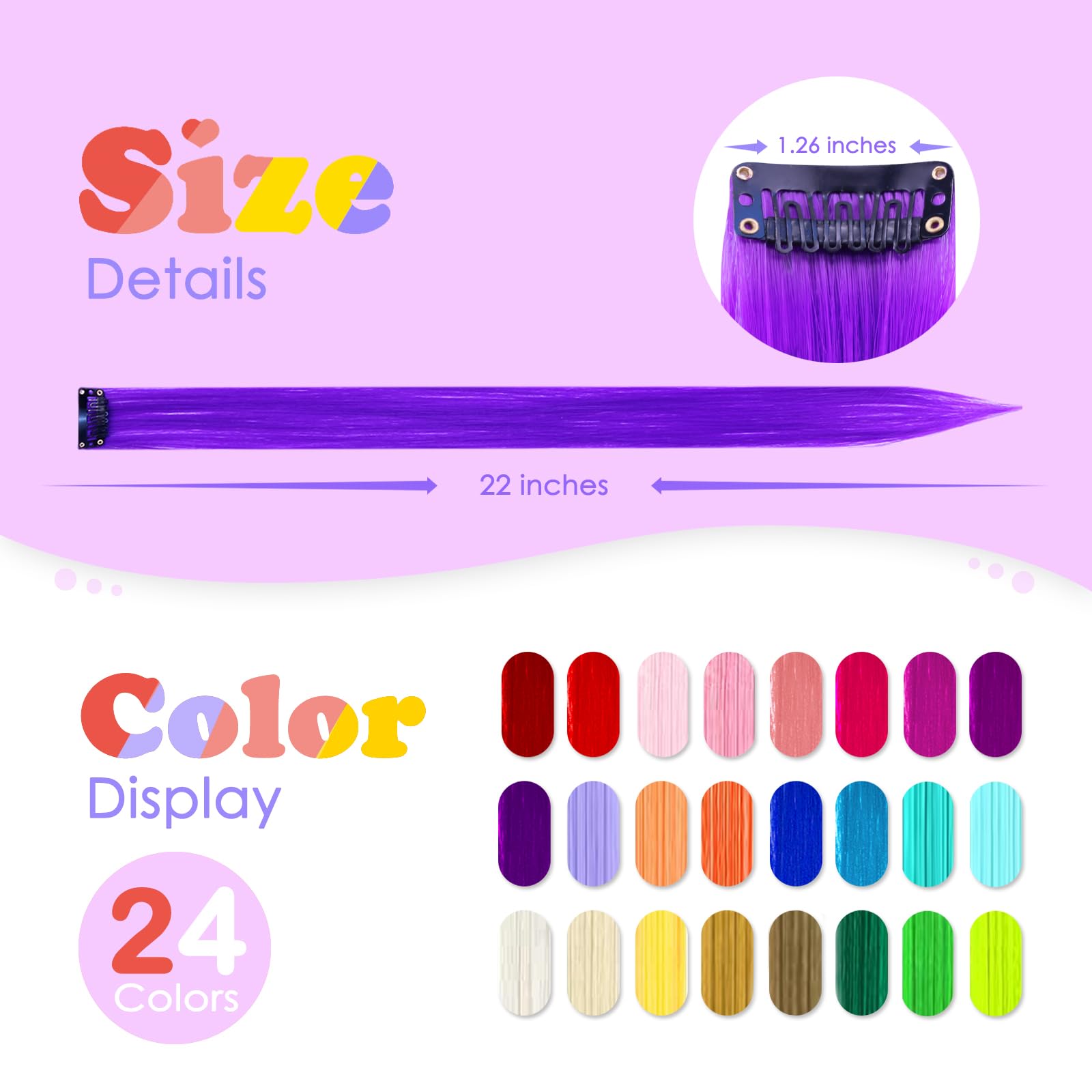 HappClan party dress-up purple extensions shown for festive styling