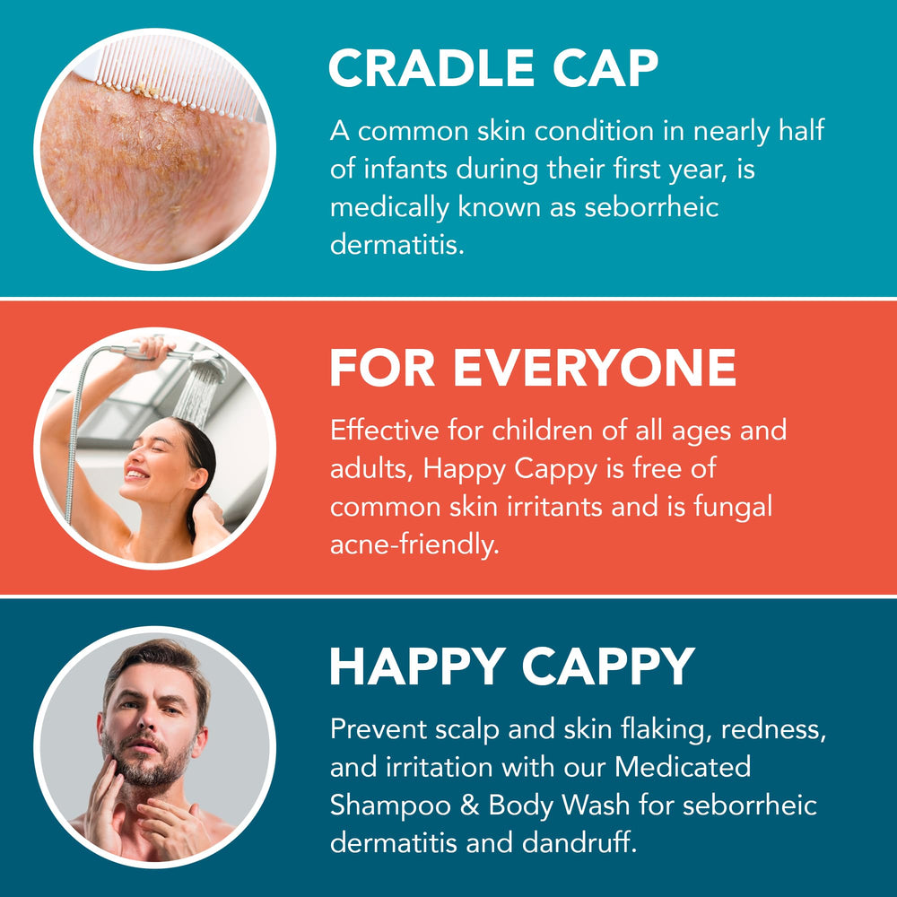 Happy Cappy bundle packaging for cradle cap care routine.