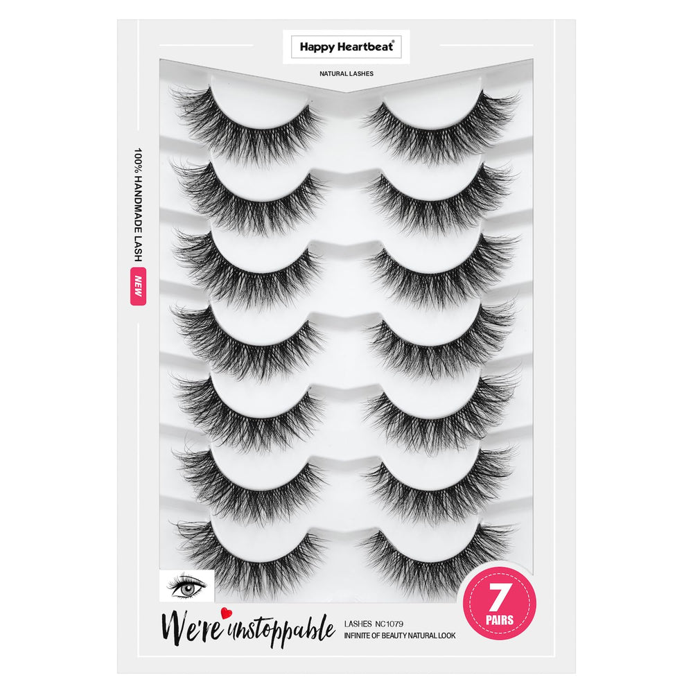 Happy Heartbeat 3D Clear Band Lashes closeup for natural daily wear with soft faux mink.