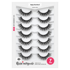 Happy Heartbeat 3D Clear Band Lashes closeup for natural daily wear with soft faux mink.