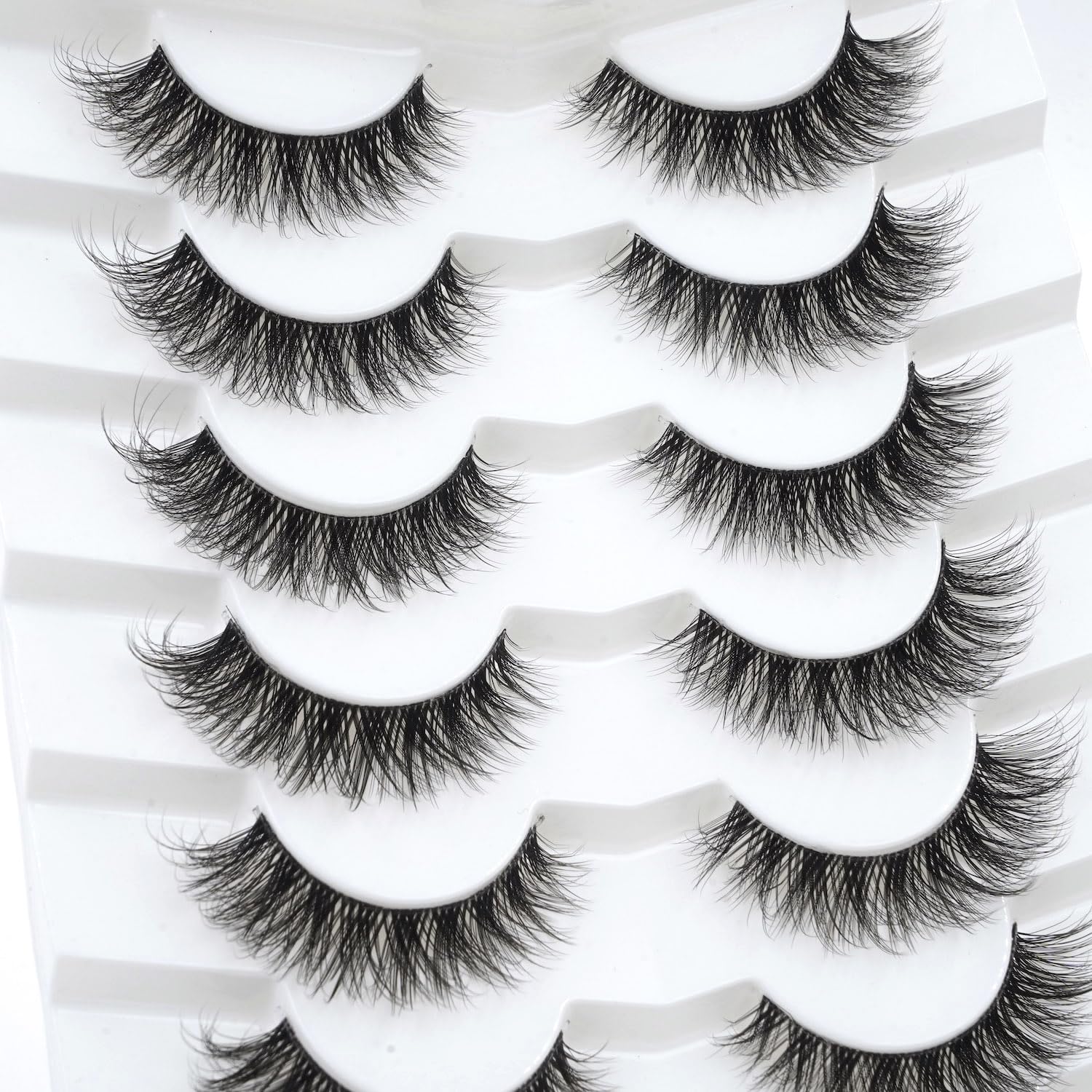Happy Heartbeat 3D Clear Band Lashes cross design for volumized look with comfortable band.