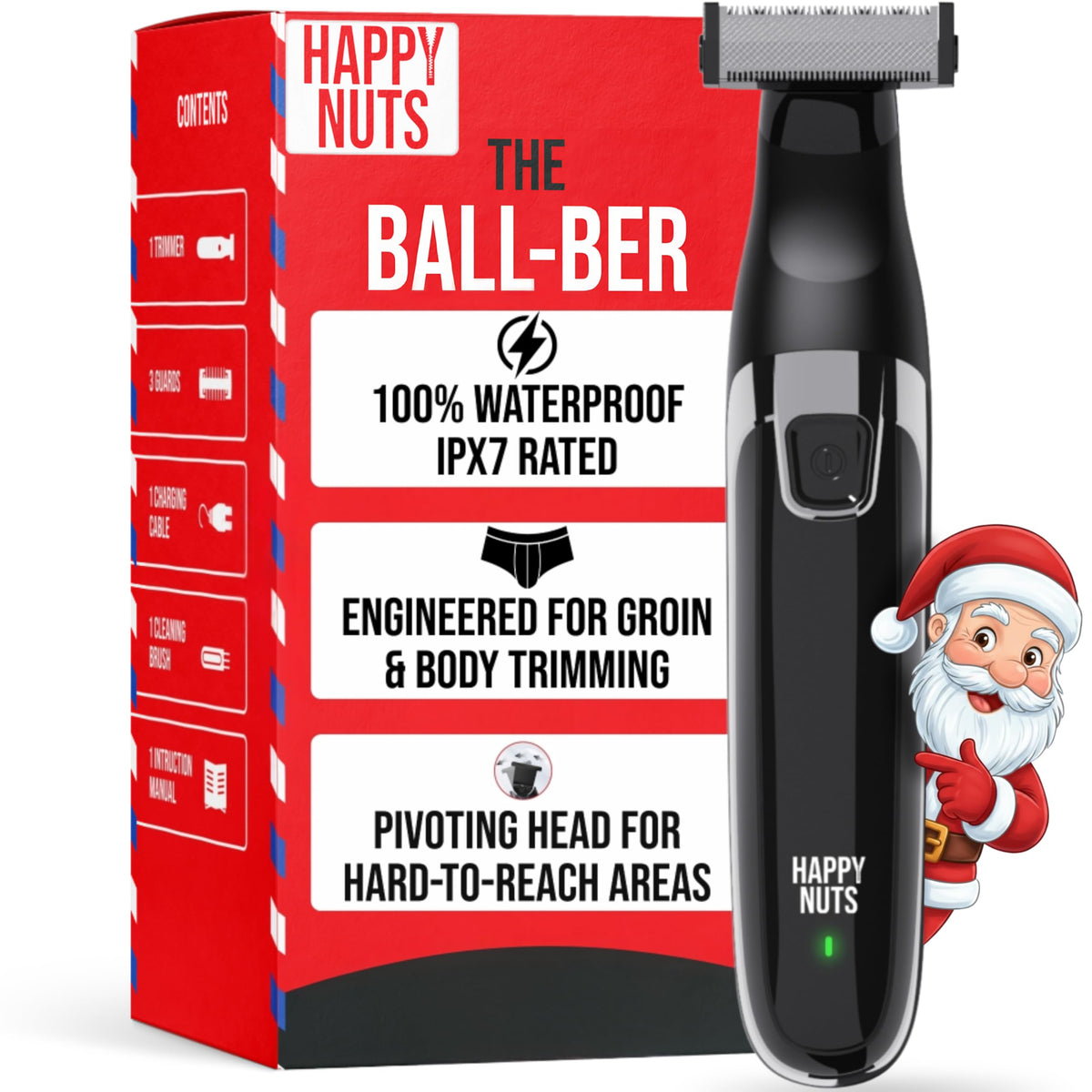 Happy Nuts Ballber dual-sided design enables versatile grooming in any direction.