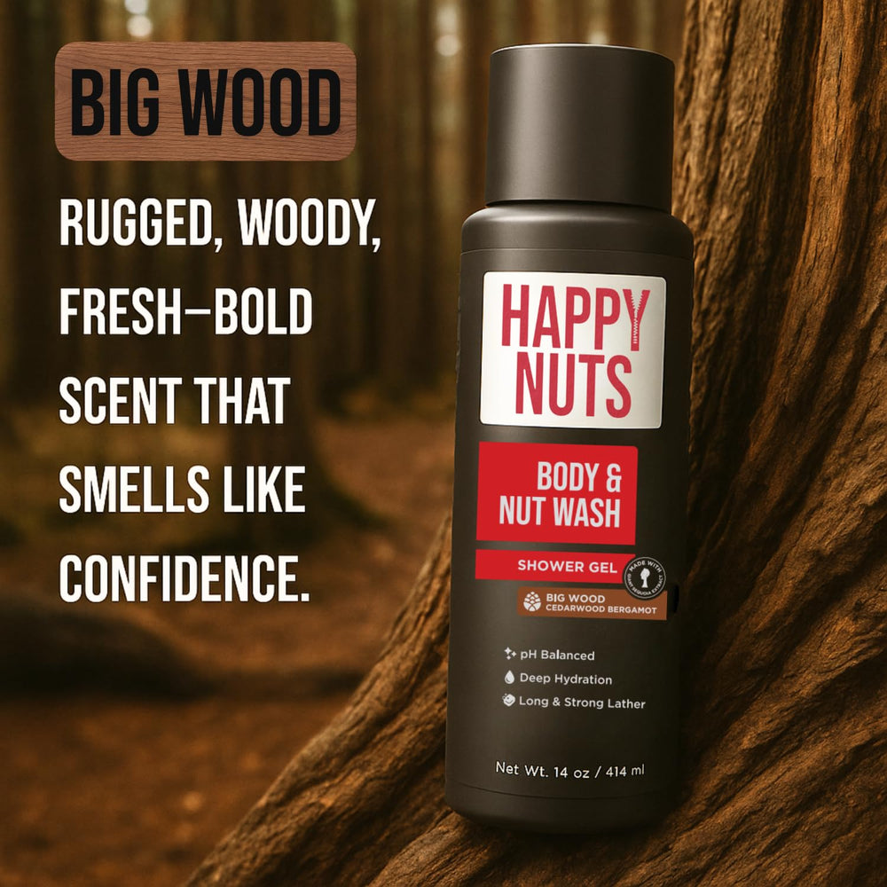 HAPPY NUTS Big Wood rich-lather demonstrates creamy foam for thorough cleansing