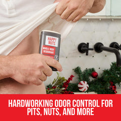 Happy Nuts Big Wood scent featuring cedarwood and sandalwood for lasting freshness
