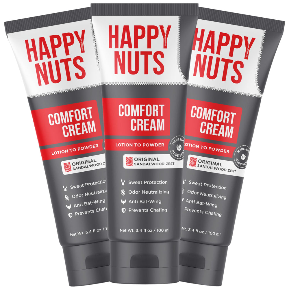 HAPPY NUTS Comfort Cream Deodorant tube application for long-lasting comfort