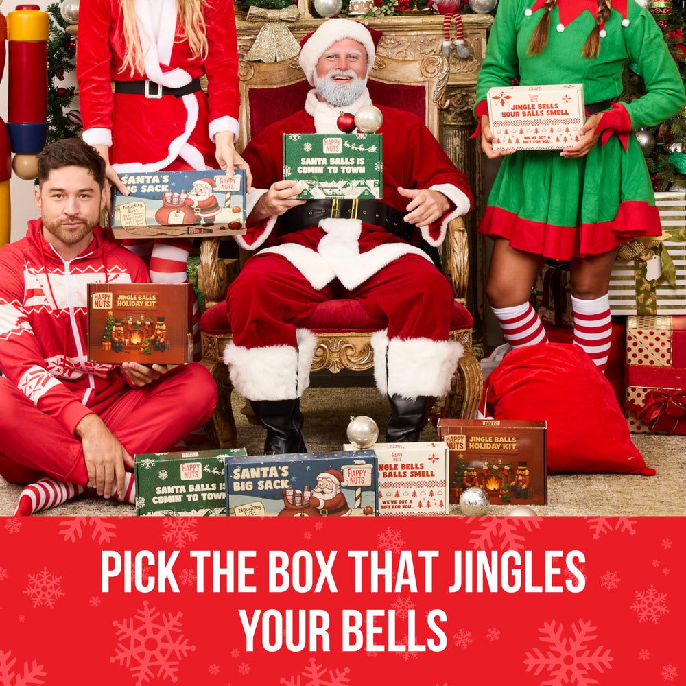 Happy Nuts Stocking Stuffer gift packaging evokes fun and practical care.