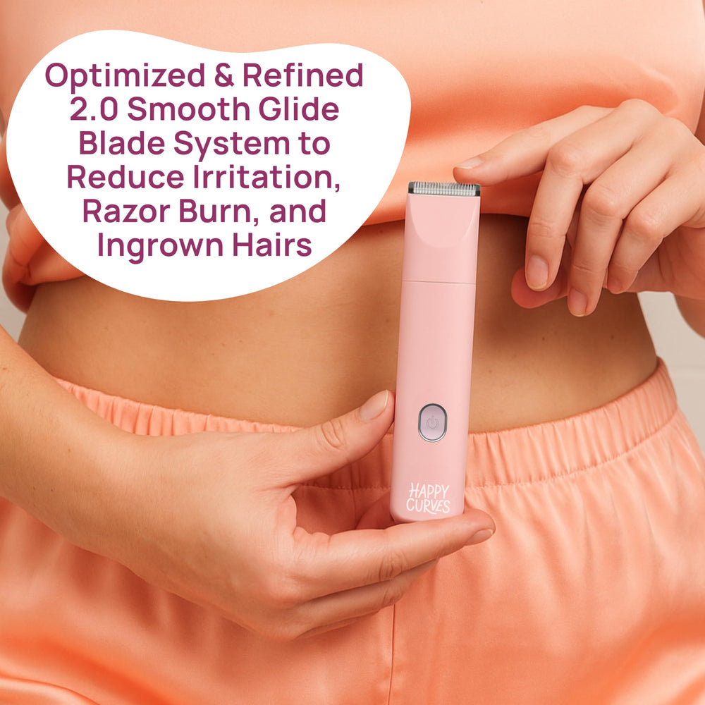HAPPY CURVES Smoothie 2.0 Bikini Trimmer whisper-quiet operation for discreet grooming