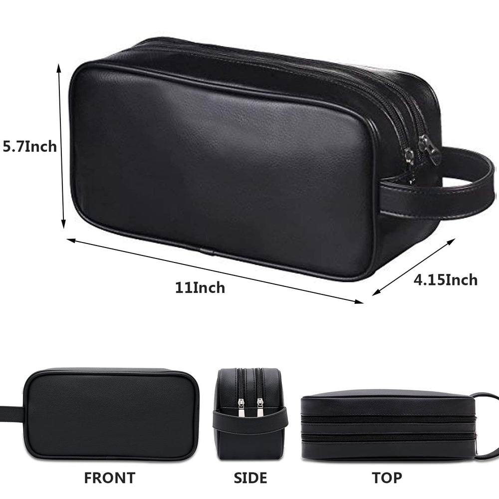 HappyDavid toiletry bag with carrying handle ready to attach to luggage.