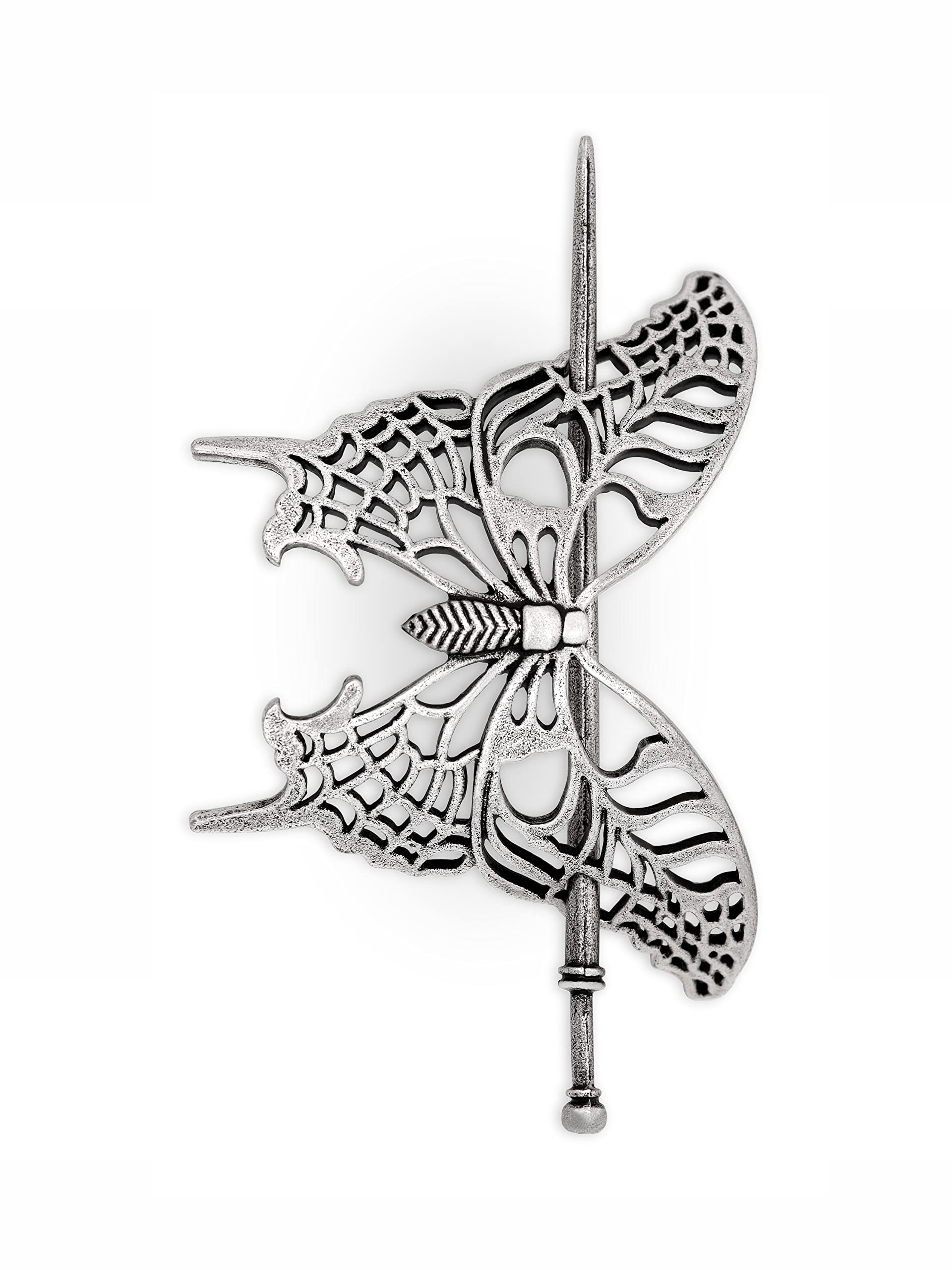 HAQUIL antique silver finish hairpin detail on metal alloy