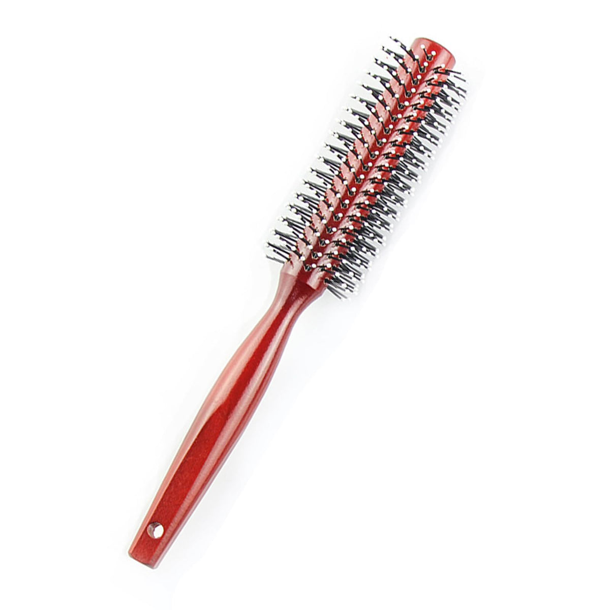 Harewu round curling comb with beech wood handle offering ergonomic grip