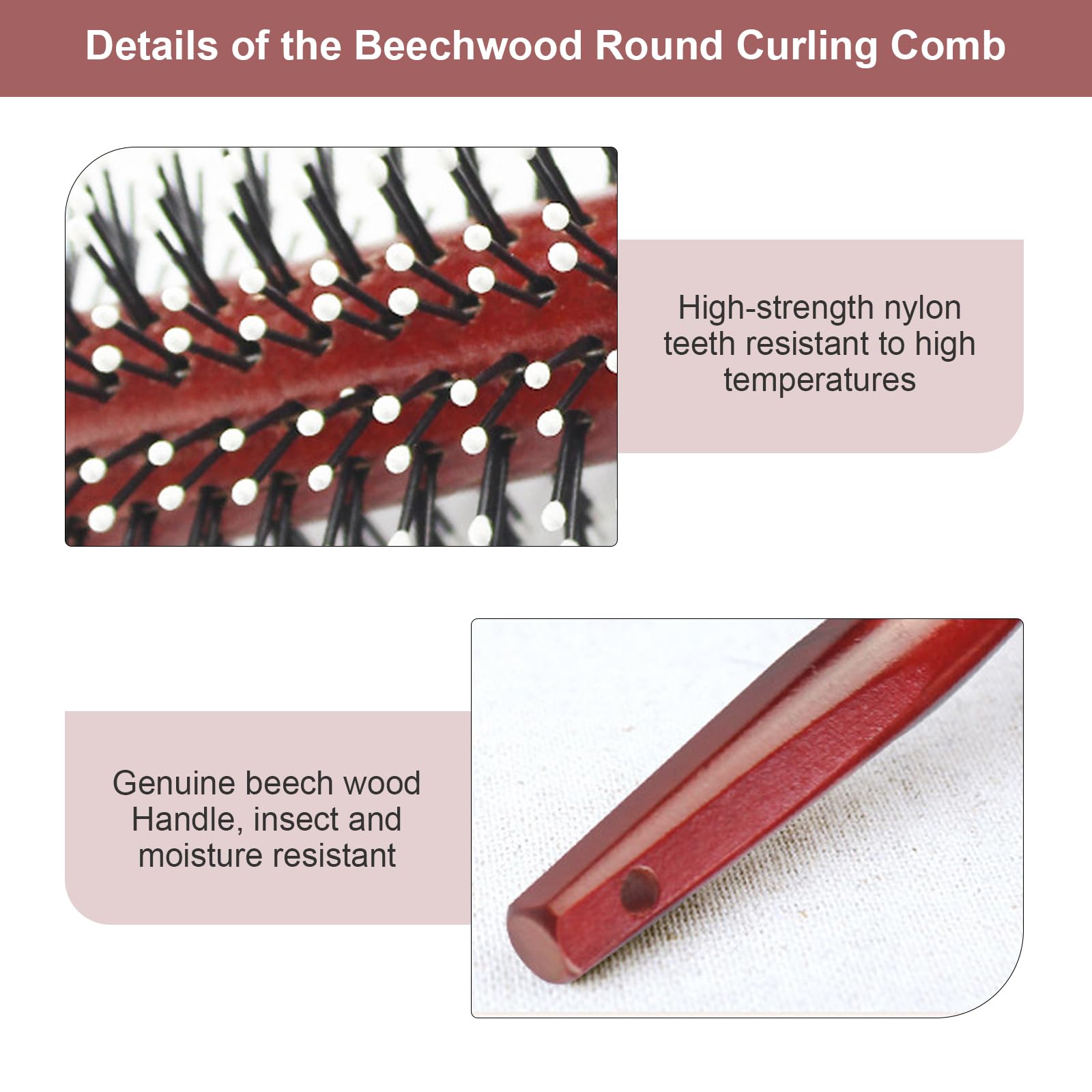 Harewu curling comb featuring gentle nylon bristles for easy detangling