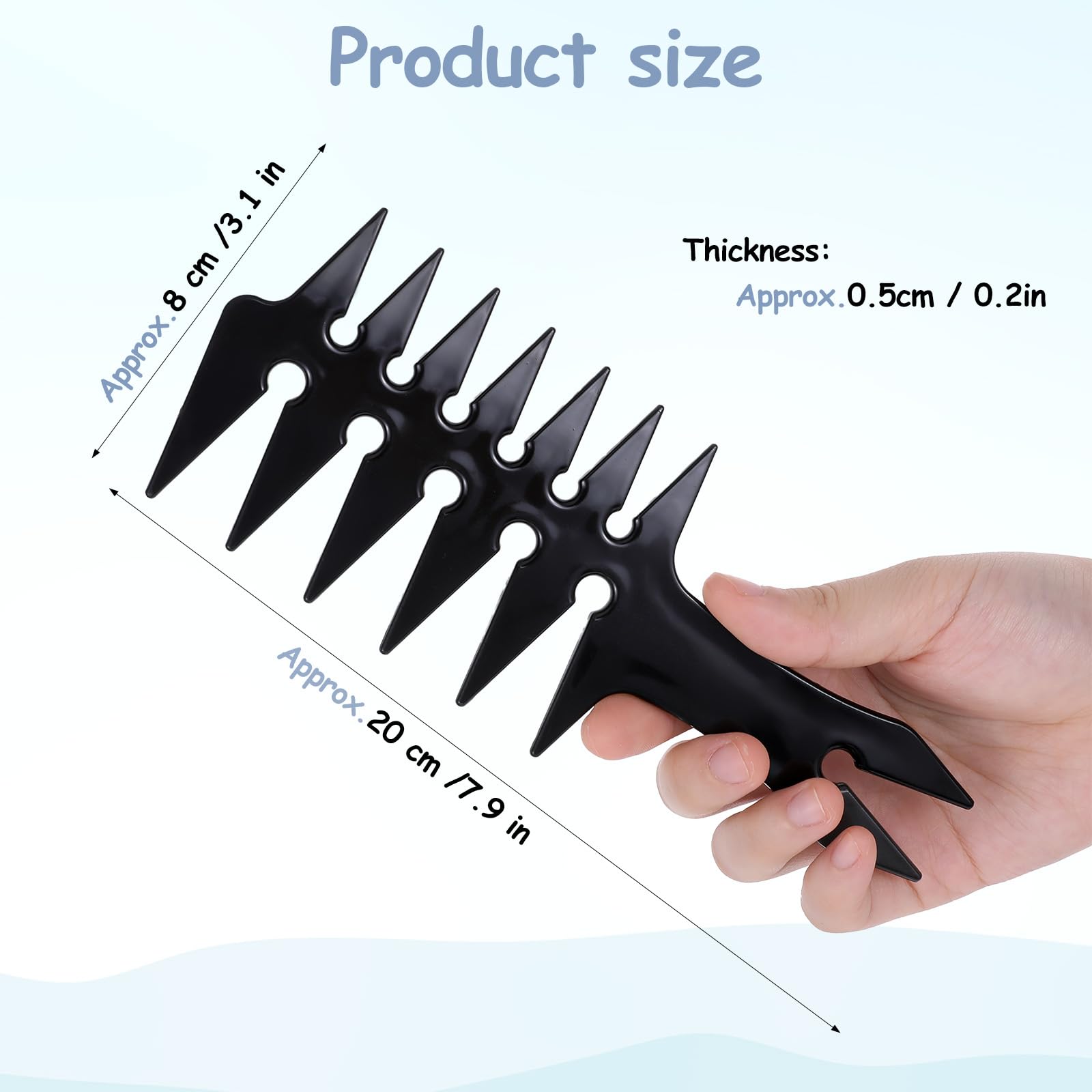 Hariendny Hair Wide-Tooth Comb in hand demonstrates portable, pocket-friendly styling.