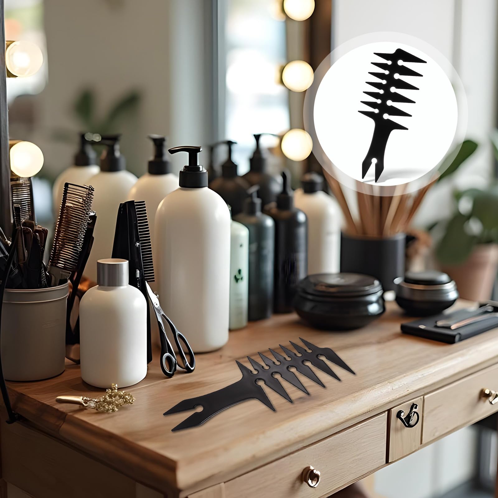 Hariendny Hair Wide-Tooth Comb two-sided design supports multiple styling routines.
