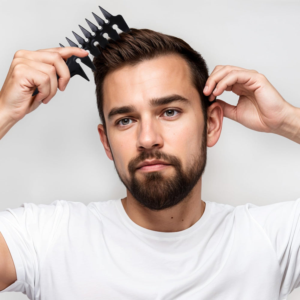 Hariendny Hair Wide-Tooth Comb close-up highlights durable ABS plastic.