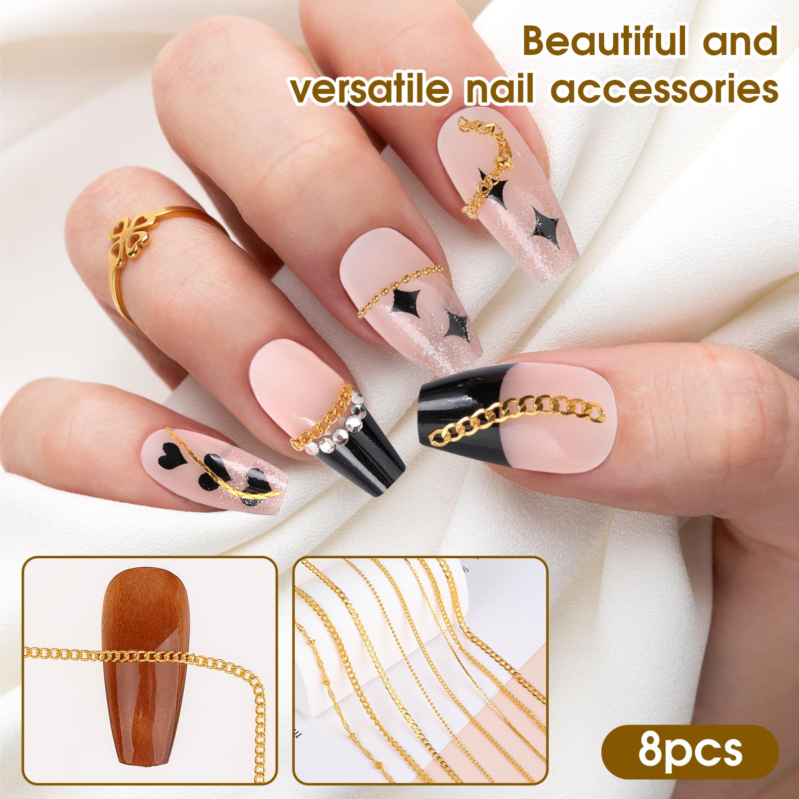Hariendny gold nail chains suit phones and gifts for personalized decor.