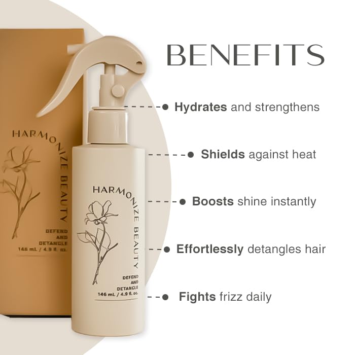 Harmonize Beauty Leave-In Conditioner detangle-ease enables knot-free brushing.