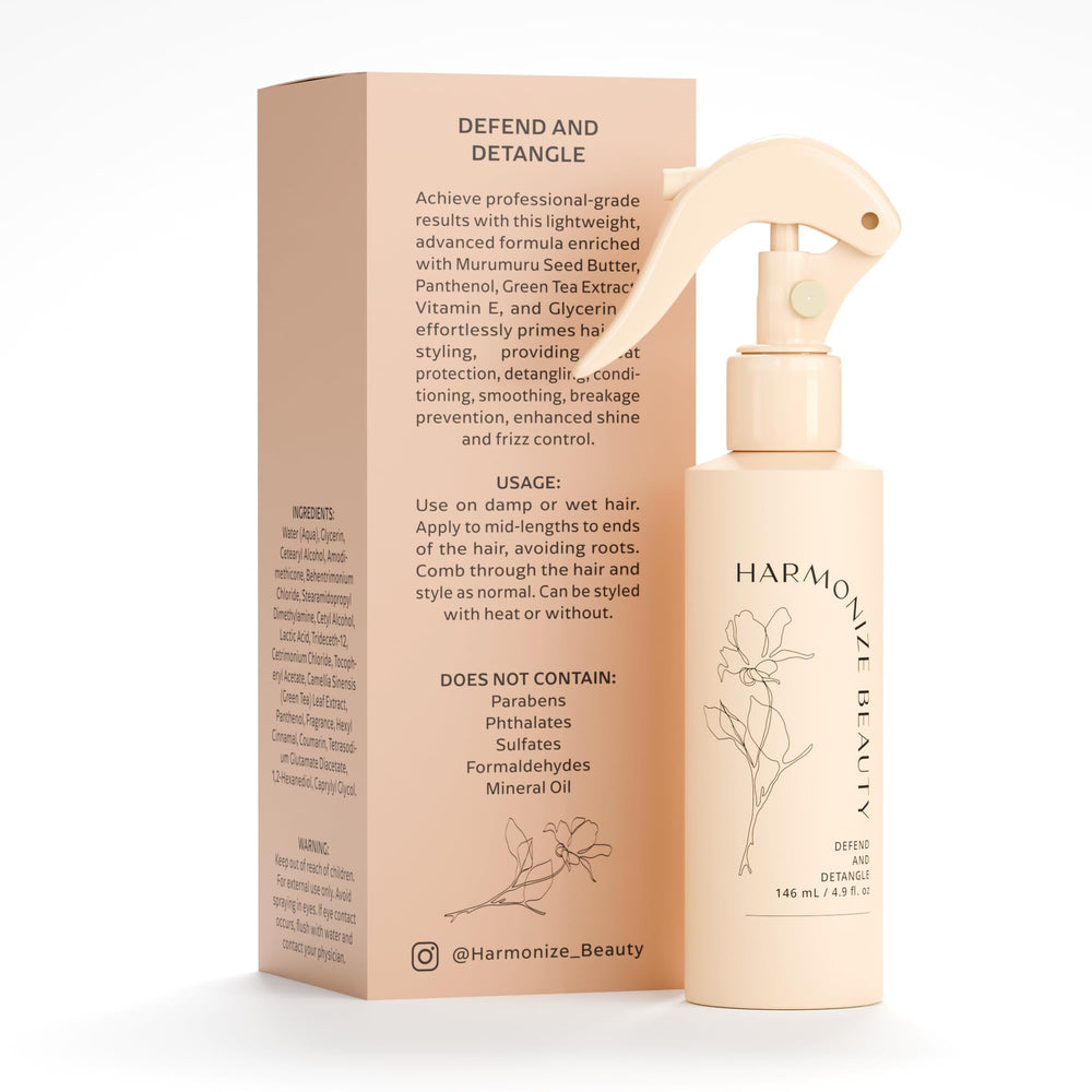 Harmonize Beauty Leave-In Conditioner lightweight design keeps hair soft and frizz-free.