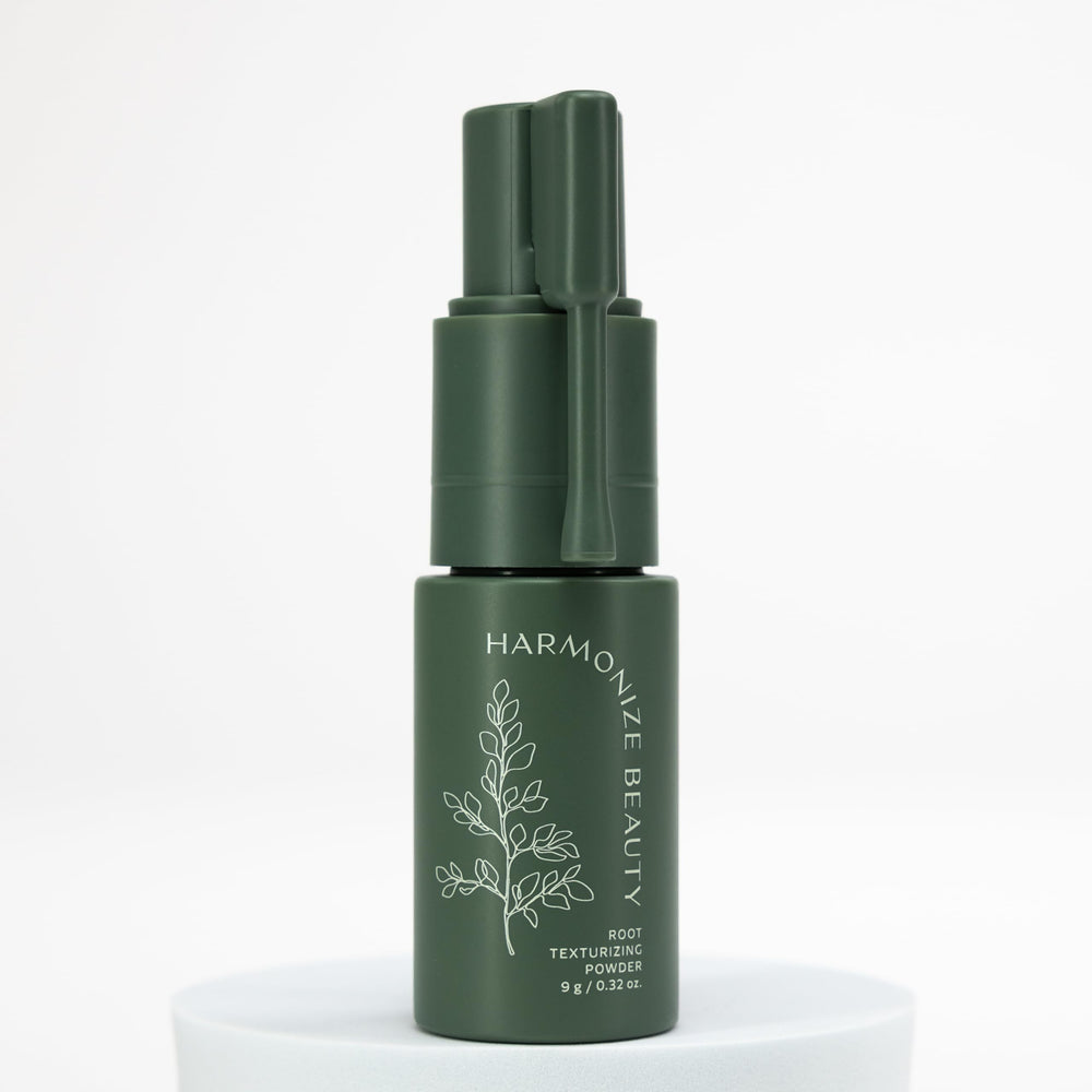 Harmonize Beauty Root Texture Powder closeup reveals talc-free formula and fine texture.