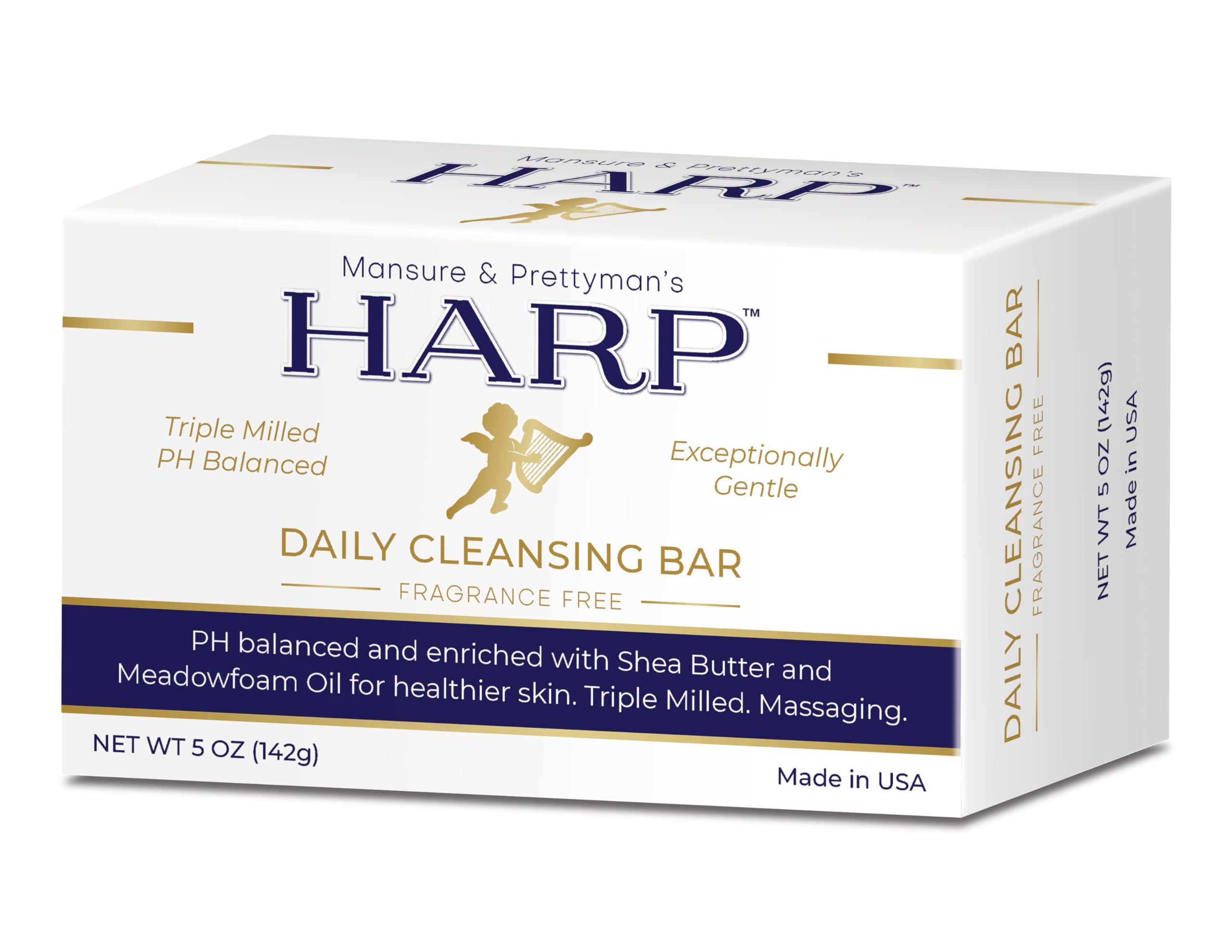 HARP pH-balanced bar fragrance-free packaging emphasizes sensitive-skin design.