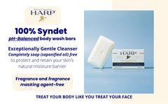 HARP pH-balanced bar fragrance-free unwrapped reveals a clean, skin-friendly cleanser.