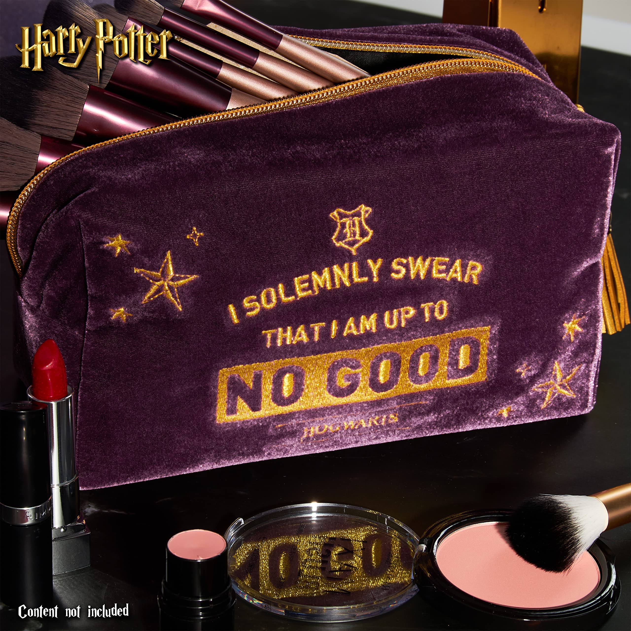 Harry Potter velvet makeup bag purple velvet material feels soft yet durable