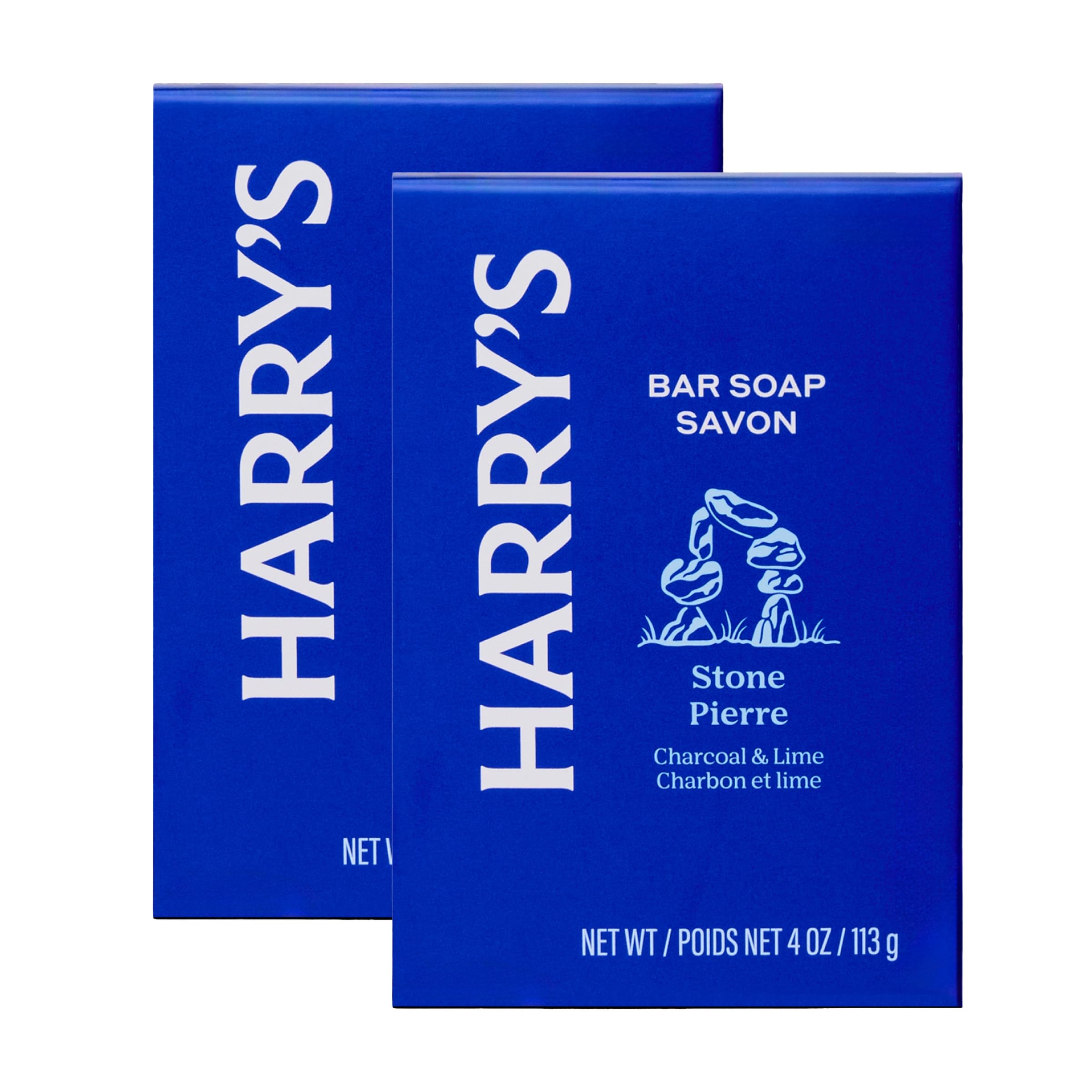 Harry's Stone bar soap 2-pack front view for a refreshing daily cleanse.