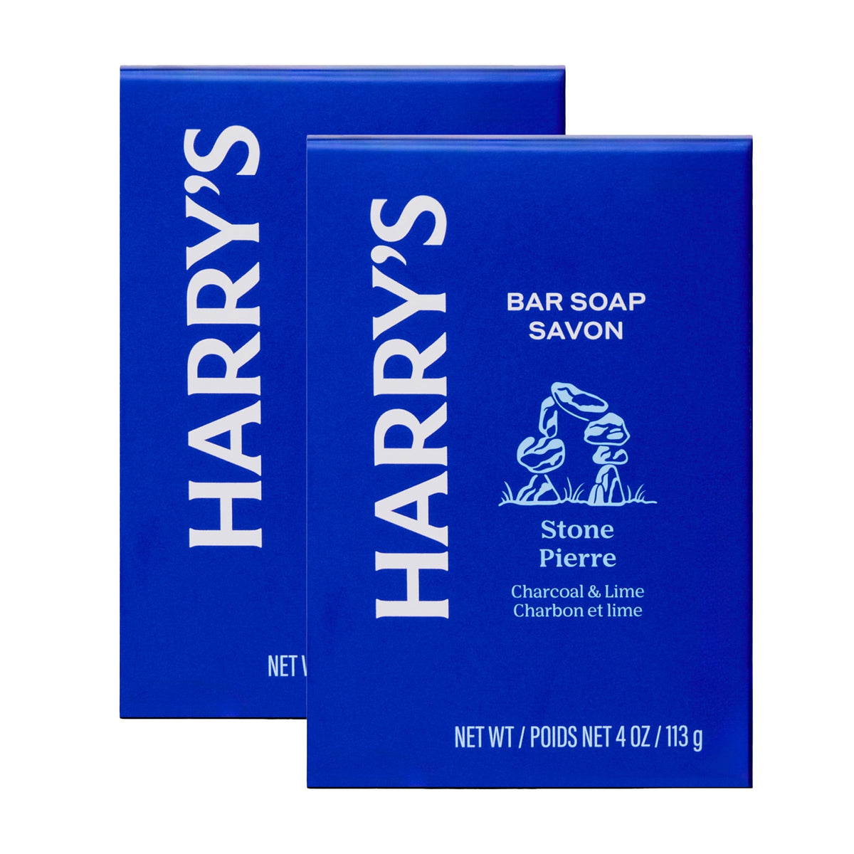 Harry's Stone bar soap 2-pack front view for a refreshing daily cleanse.