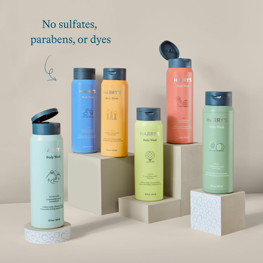 Harry's Stone label conveys trusted brand quality and care.