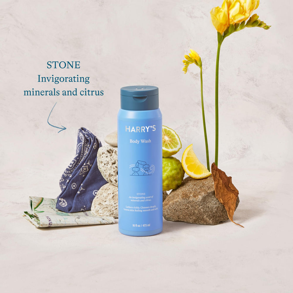 Harry's gift-set packaging featuring Stone body wash makes a thoughtful gift.