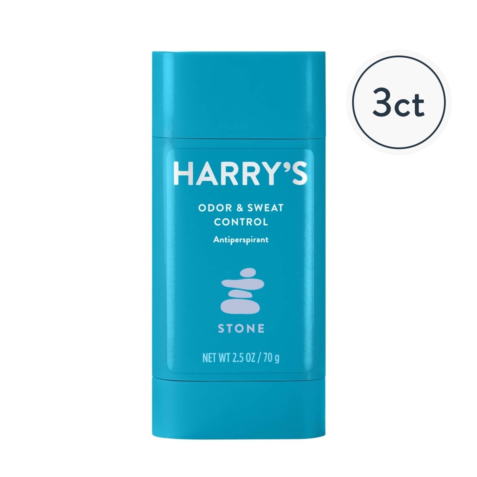 Harry's 3-pack packaging ideal for daily use and travel rotation.
