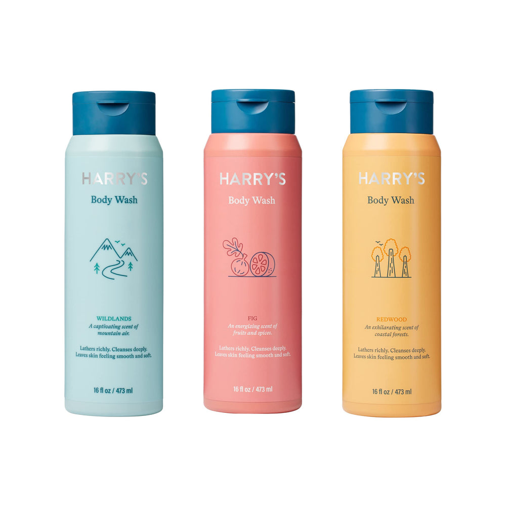 Harry's men's body wash fig bottle pour with rich lather for smooth skin