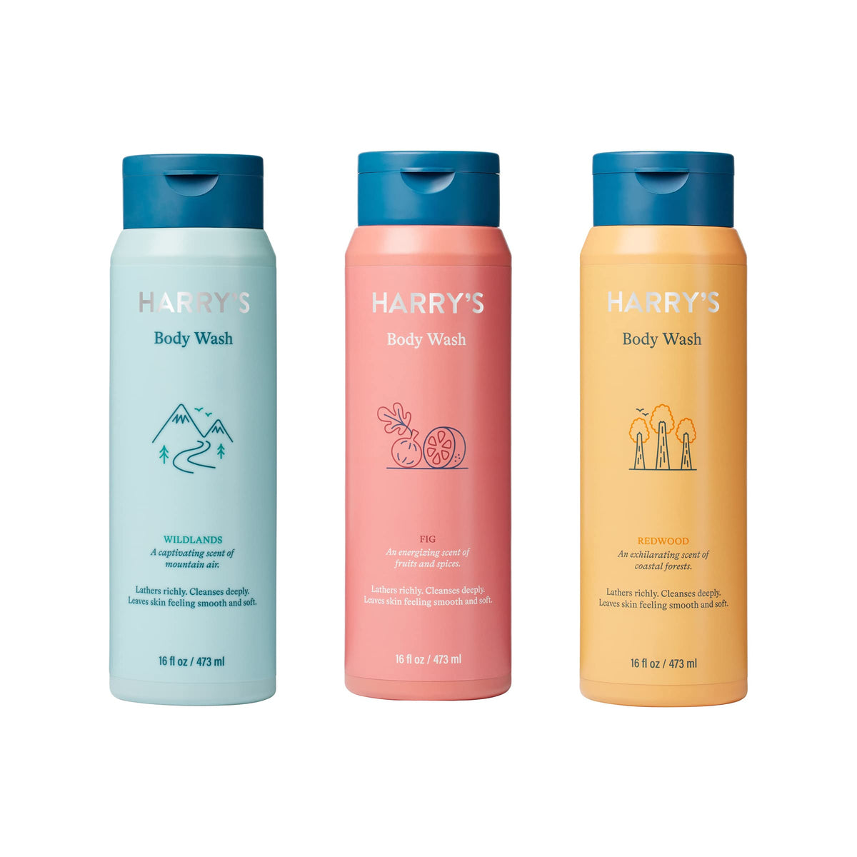 Harry's men's body wash fig bottle pour with rich lather for smooth skin