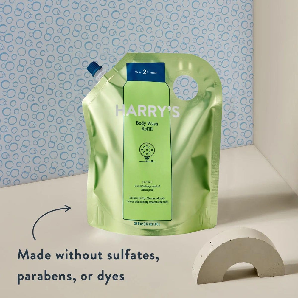 Harry's Grove lather close-up reveals rich foam and gentle cleansing