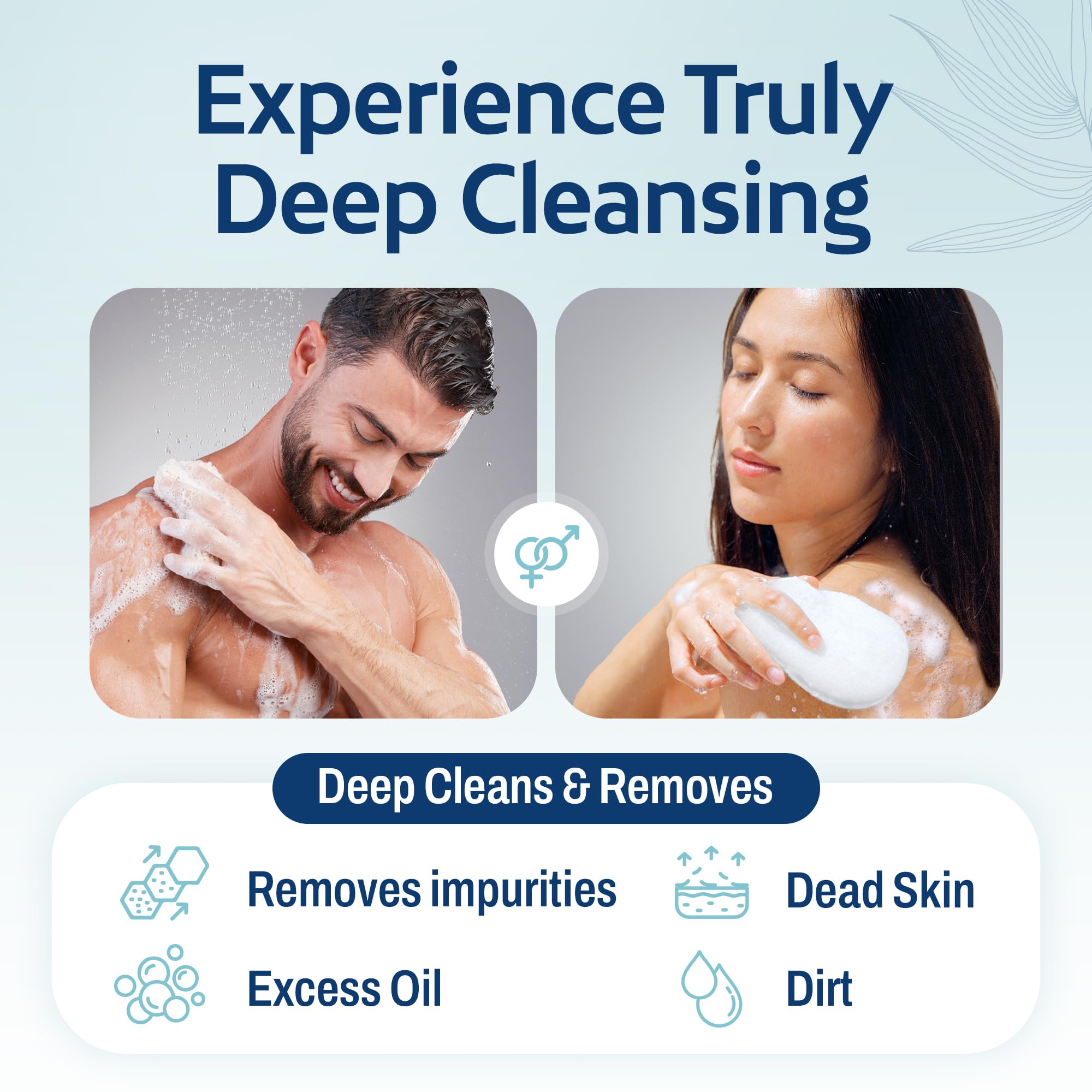 HartFelt back-scrub use shown on body to reach hard-to-clean areas