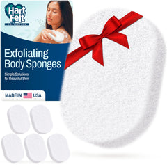 HartFelt bath sponges oval scrubber front view highlights exfoliation and deep cleansing