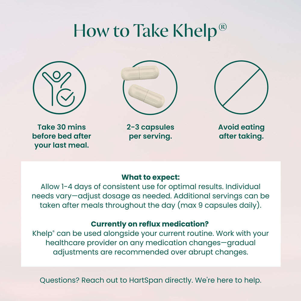 HartSpan Khelp nighttime-use—taking before bed for rest comfort.