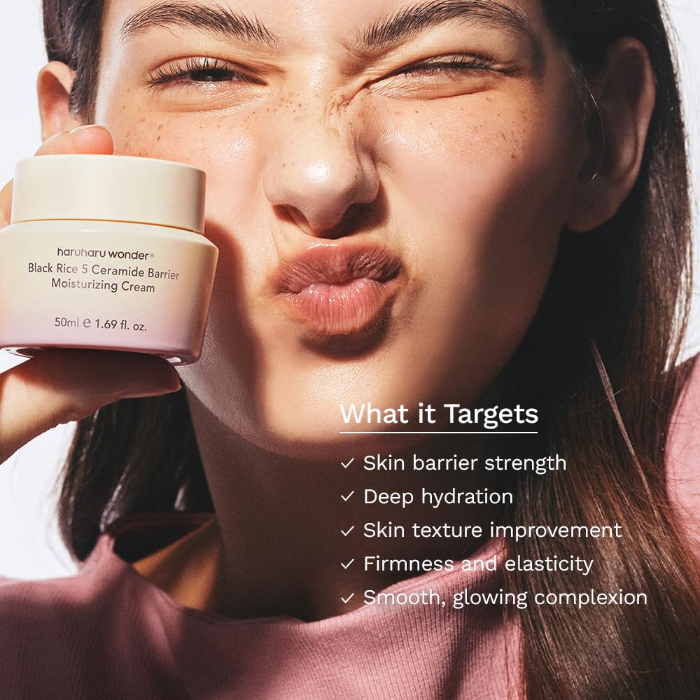 HARUHARU Wonder barrier protection closeup with luminous skin glow.