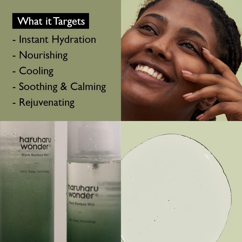 HARUHARU Wonder Black Bamboo Mist vegan cruelty-free branding signals ethical skincare