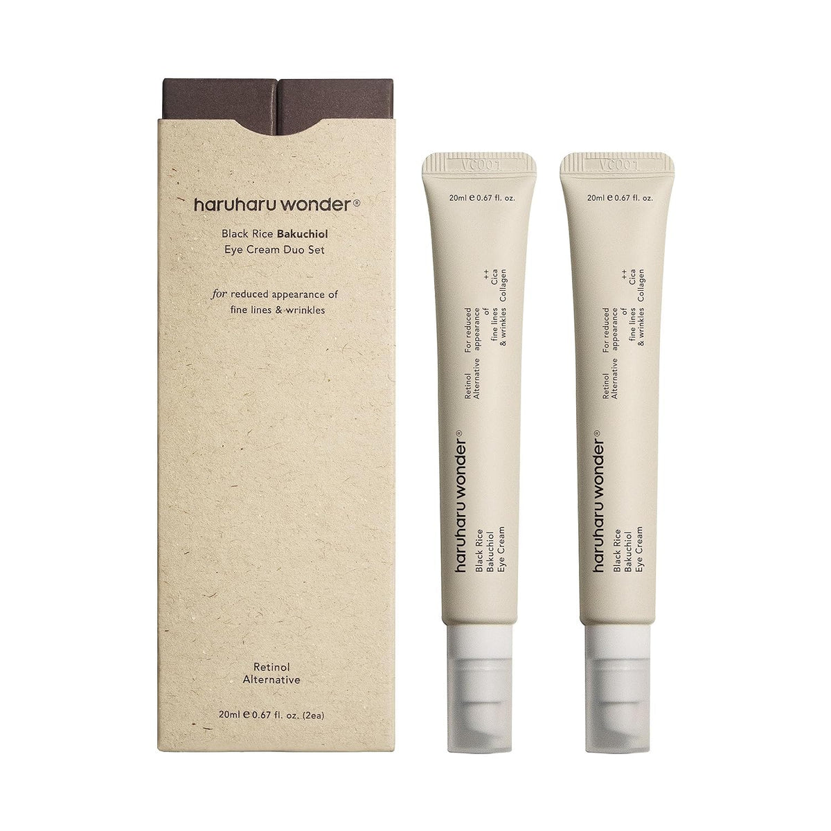 HARUHARU Wonder Black Rice Bakuchiol Eye Cream duo packaging for gift ready hydration