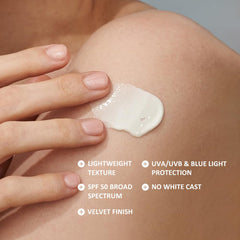 HARUHARU Wonder sunscreen velvet finish delivers smooth, natural-looking skin.
