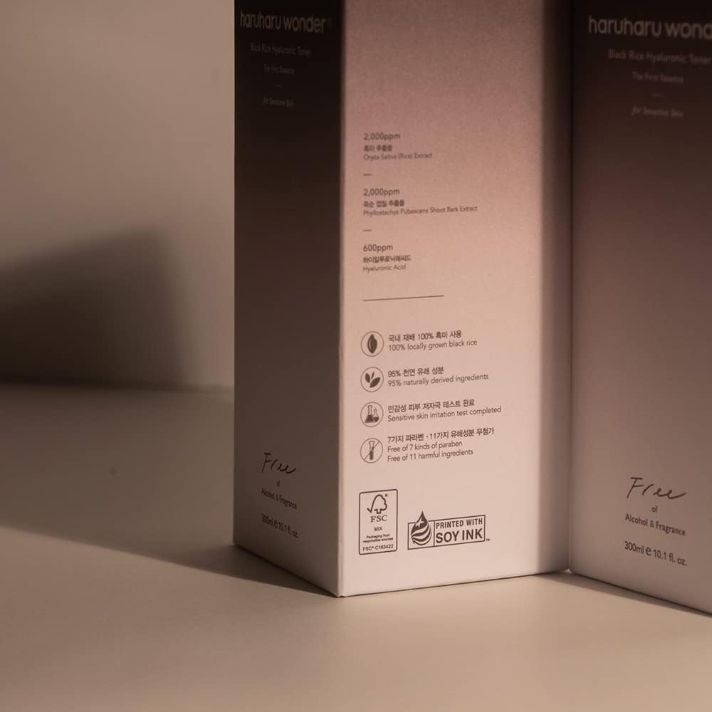 HARUHARU Wonder toner being applied with cotton pad for gentle sensitive-skin hydration.