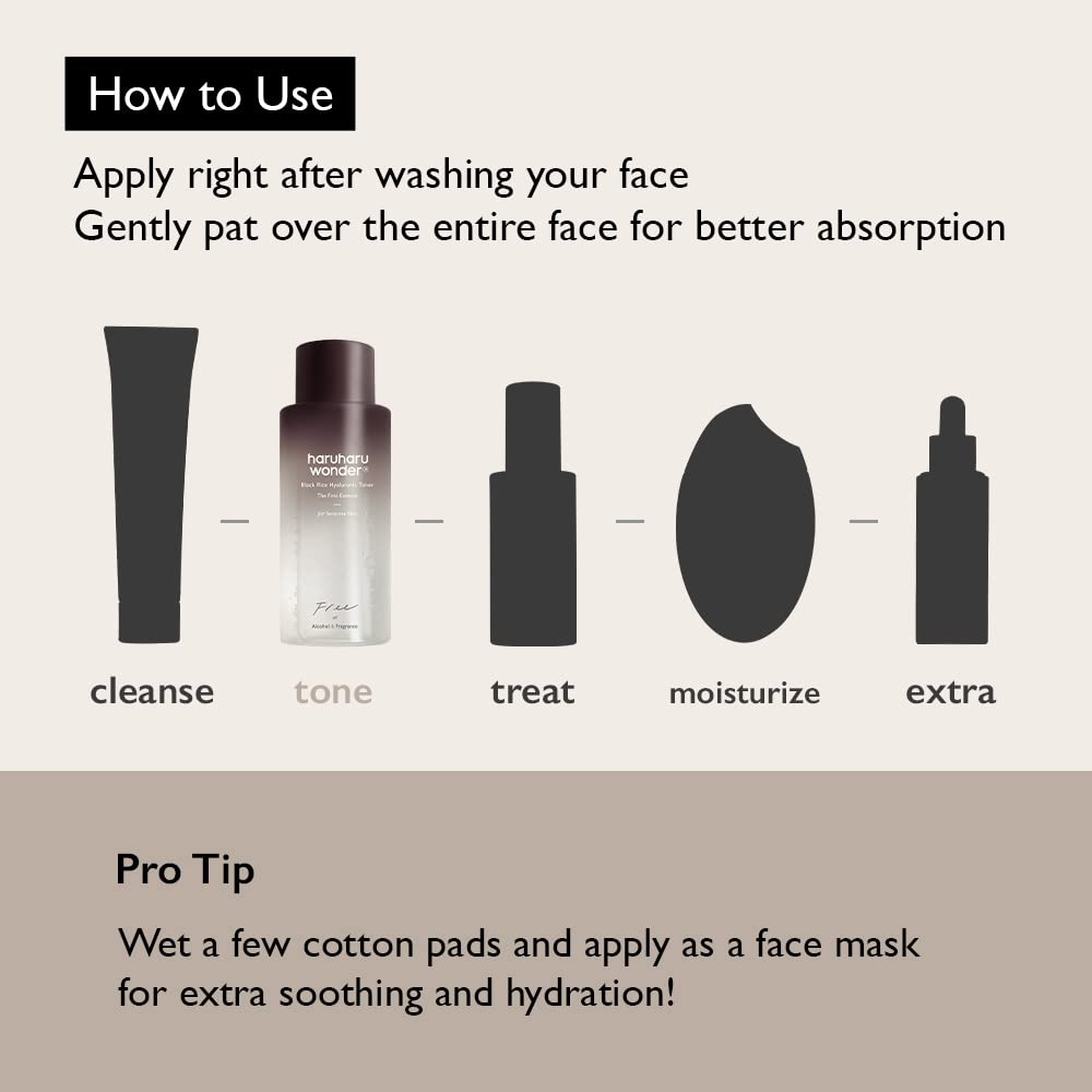 HARUHARU Wonder Black Rice Toner sensitive-skin portrait showing soothing, fragrance-free care.
