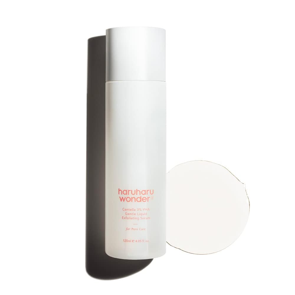 HARUHARU Wonder Centella 3% PHA serum bottle for gentle exfoliation and smoother skin.