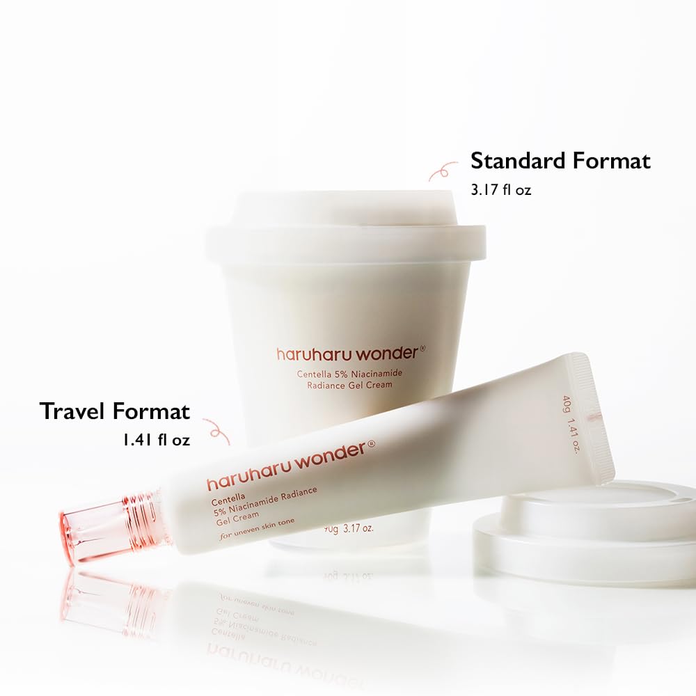 HARUHARU Wonder Centella Niacinamide Radiance Gel Cream plant-based Squalane hydration.