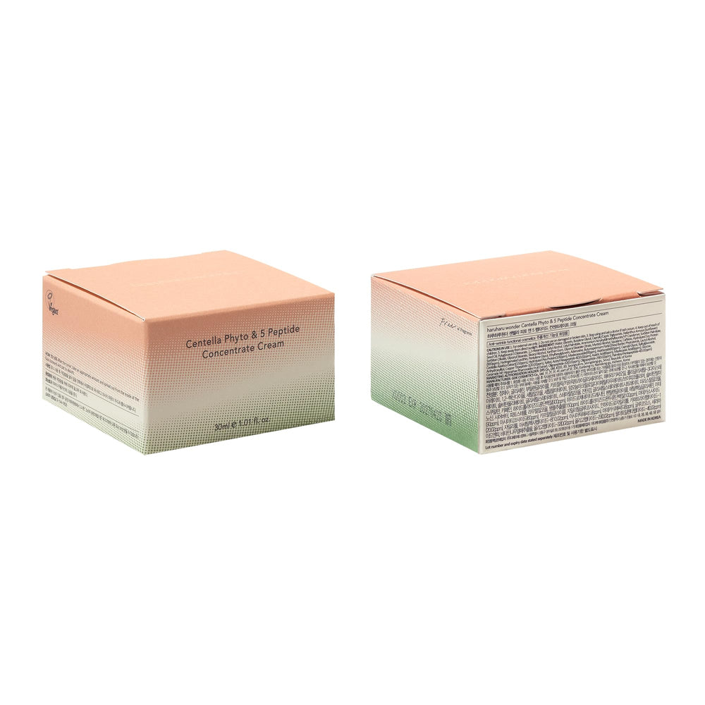 HARUHARU Wonder Centella Phyto & 5 Peptide packaging shot highlighting vegan, cruelty-free skincare