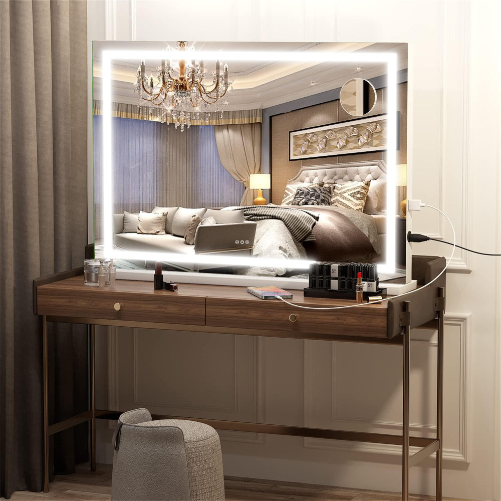 Hasipu vanity mirror with bright LED light strip delivers up to 6000 lumens.