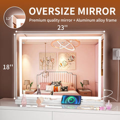 Hasipu vanity mirror with detachable base enables wall or tabletop mounting.