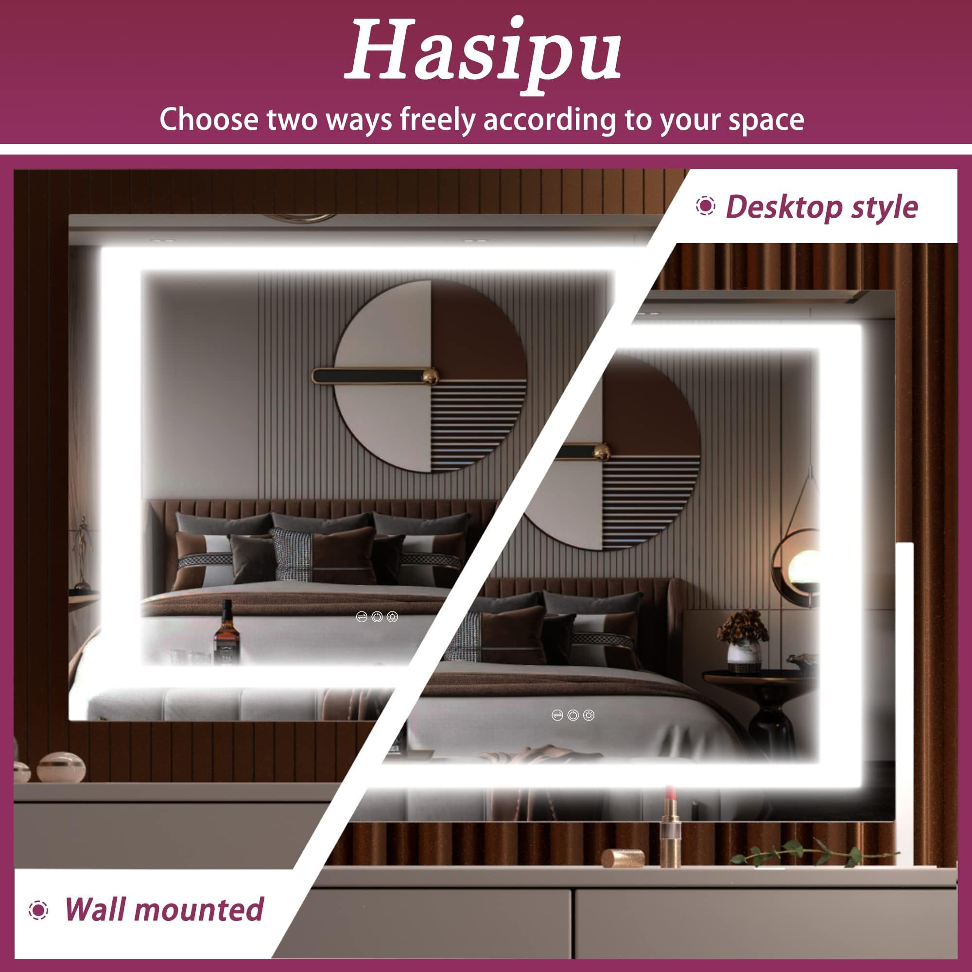 Hasipu vanity mirror 10X magnification aids detailed makeup application.