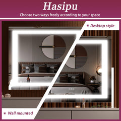 Hasipu vanity mirror 10X magnification aids detailed makeup application.