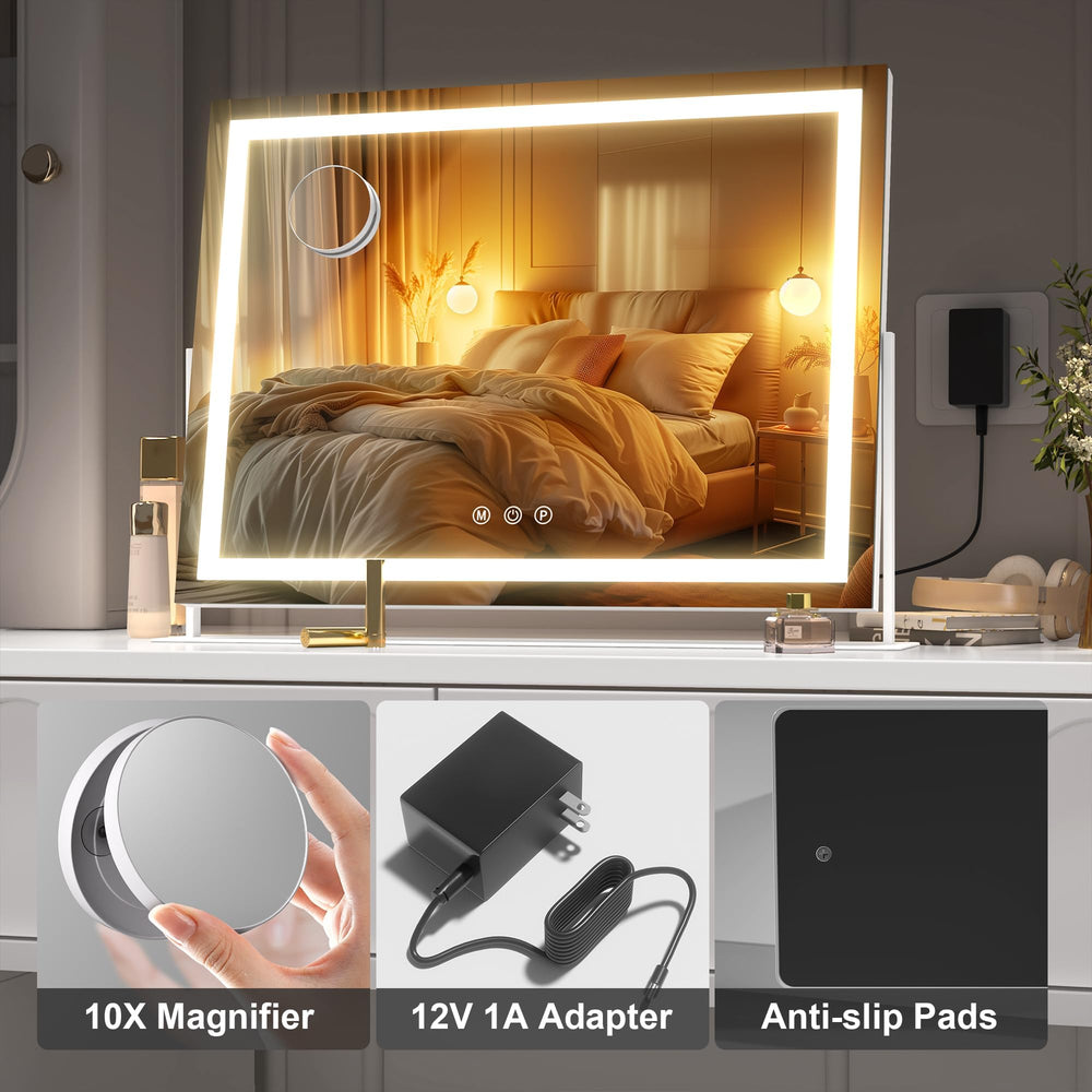 Hasipu vanity mirror with 192 lamp beads brightness boost for clearer visibility